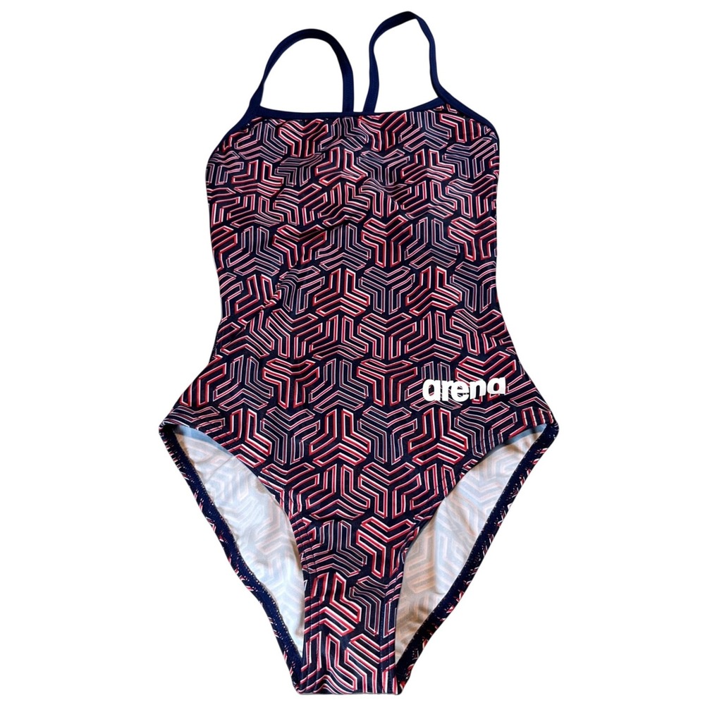 Arena Girls' Geometric One-Piece Swimsuit Size 22 New with Tag